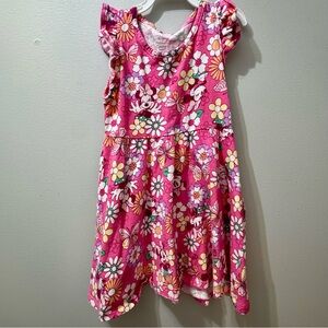 Disney Jumping Beans Floral Pink Kids Dress with Minnie Mouse, Size 3T